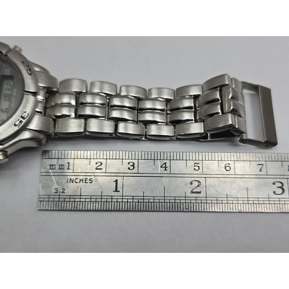 Vintage Lee Dungarees Mens Analog Digital Sport Metal Bracelet Watch New Battery